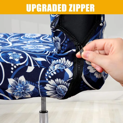 Miniatura 3 de Smiry - Fundas elásticas estampadas para silla de oficina de computadora, universales, giratorias, extraíbles, lavables, ajuste suave, protector