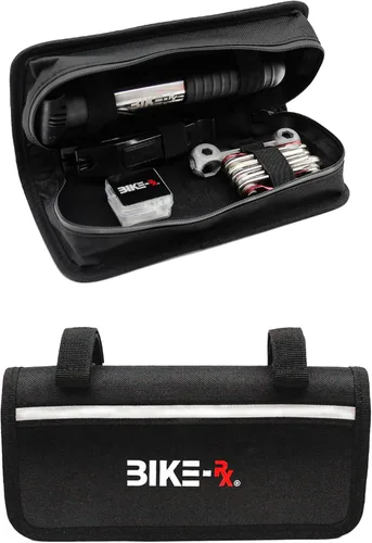 Miniatura 11 de Bike Rx - Kit de reparación de bicicletas, bolsa de herramientas multiherramienta 16 en 1, mini bomba de 120 PSI, palancas de neumáticos, parches