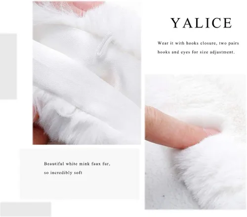 Miniatura 4 de Yalice Women's Wedding Faux Fur Shawl and Wraps Bridal Fur Stole Cape Fur Scarf for Bride and Bridesmaids