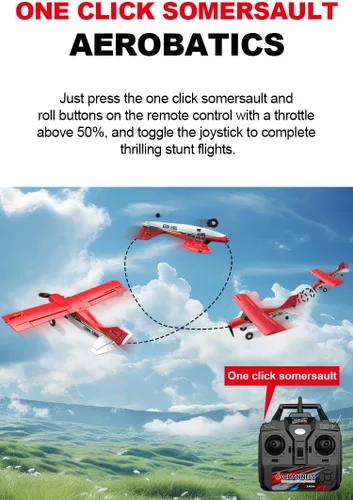 Miniatura 4 de FLYCOLOR QIDI-560 M7 Avión RC Todo Terreno 3D con Planeador de Una Tecla, Ala Fija con Habilidad de Colgar, Control de Vuelo Resistente al Viento