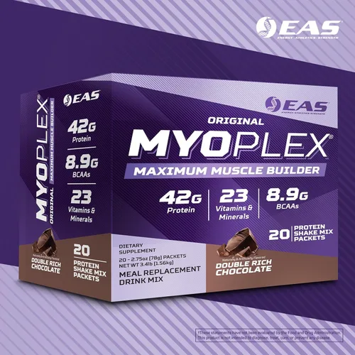 Miniatura 7 de EAS Original Myoplex Maximum Muscle Builder, mezcla de proteínas de reemplazo de comidas, mezcla de proteínas de calidad, 1.48 oz de proteína, 20