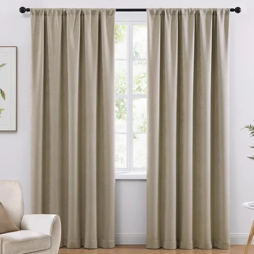 Miniatura 28 de WRENSONGE Cortinas opacas para dormitorio, cortinas opacas negras de 63 pulgadas de largo para sala de estar, ventanas, cocina, habitación, cortinas