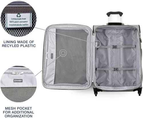 Miniatura 112 de Travelpro Maxlite 5 - Juego de 2 piezas de equipaje de mano de tela, expandibles con 4 ruedas giratorias, bolso blando para debajo del asiento, Negro