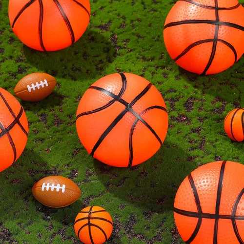 Miniatura 5 de Civaner 20 unidades de mini baloncesto de fútbol para niños de 4 pulgadas inflables de goma pequeñas de baloncesto, regalos para niños pequeños