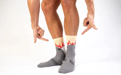 Miniatura 7 de Crazy Dog T-Shirts Calcetines de ataque de tiburón para hombre, divertidos gráficos de mordida de mandíbulas con patrón divertido, regalo de broma
