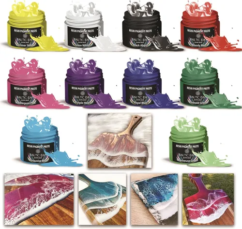 Miniatura 2 de Juego de 10 pastas de pigmento para frascos de resina epoxi, pasta de pigmento, pigmento de resina opaco, pasta de tinte de resina epoxi, pigmento