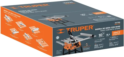 Miniatura 4 de TRUPER SME-10B Sierra de Mesa 10" 1900 W (2-1/2 HP) con Base, Naranja