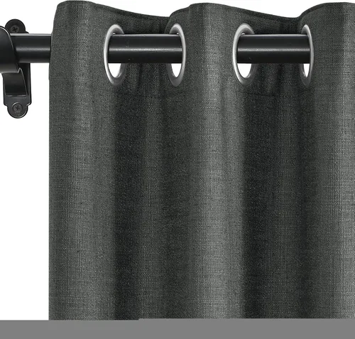 Miniatura 66 de Fcosie Cortinas opacas de lino 100 % opacas de 50 pulgadas de ancho x 63 pulgadas de largo, paneles de cortina con ojales para sala de estar