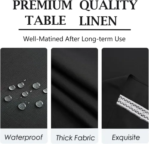 Miniatura 6 de EHouseHome Mantel de tela resistente con encaje blanco, impermeable, sin arrugas, resistente a las manchas, a prueba de aceite, para comedor