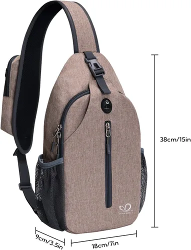 Miniatura 110 de WATERFLY Bolsa pequeña de senderismo: mochila cruzada para el pecho, mochila para hombres y mujeres con correa de hombro agradable a la piel