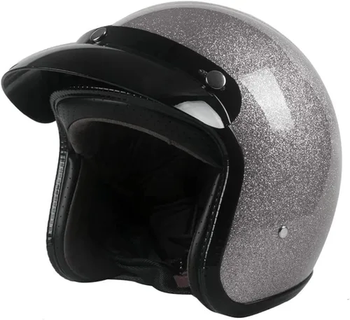 Miniatura 10 de Casco de motocicleta retro Harssidanzar 3/4 con cara abierta, estilo vintage para hombres y mujeres, aprobado por el Departamento de Transporte CU601