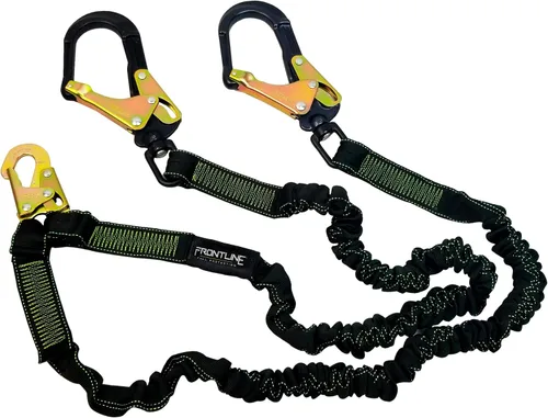 Miniatura 8 de Frontline LIS61R Combat - Cordón de una sola pierna de 6 pies con extremo de gancho para varilla corrugada con amortiguador de impacto interno Una