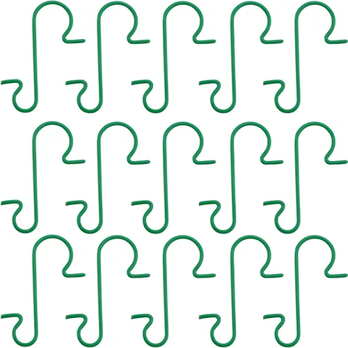 DOITOOL 150 ganchos de adorno de Navidad, ganchos verdes para adornos de árbol de Navidad, ganchos de alambre de metal en forma de S para bolas de