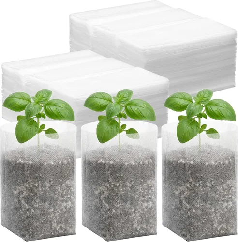 Miniatura 26 de 100 bolsas de vivero para plantas – 7.87 x 13.77 pulgadas, bolsas transpirables de cultivo de plantas, macetas de tela para cultivo de plantas