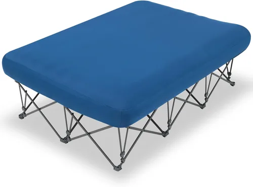 KAMPKEEPER - Cama de Campamento, Camas de Campamento para Adultos, Cama Plegable de Campamento con Colchón de Aire Inflable y Bolsa de Transporte,