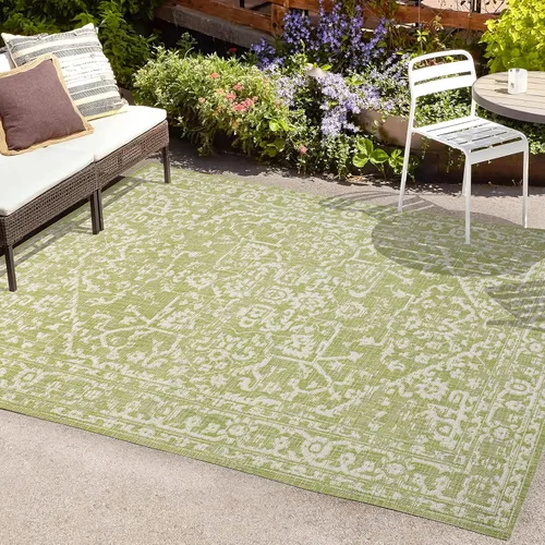 Miniatura 13 de Eyely BMS104D-28 Santa Monica Malta - Alfombra de pasillo con textura de medallón bohemio para interiores y exteriores, rústica, dormitorio, cocina