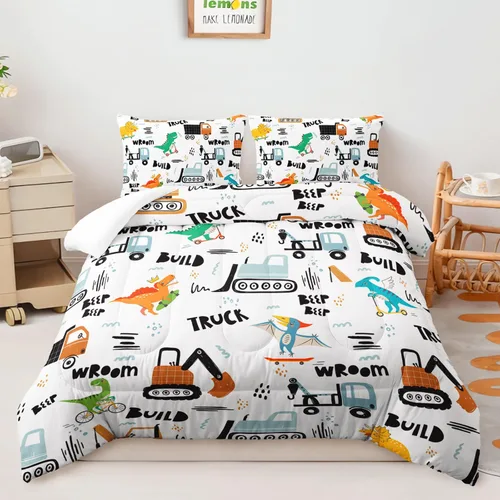 Miniatura 34 de AILONEN Juego de ropa de cama con estampado de gato en acuarela, tamaño individual con gatos y huellas para niños y niñas, juego de edredón suave