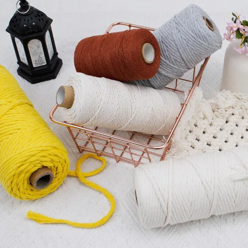 Miniatura 4 de JeogYong Cordón de macramé de un solo hilo 2mm x 164 yardas (492 pies) Cuerda de algodón suave, hilo de macramé 2 mm, suministros de macramé