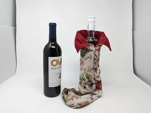 Miniatura 6 de Handmade Wine bottle gift bags/bottle coat - Luxury Tapestry Colorful Shabby Chic Pink Red Floral Wine Bags- Cloth Beautiful Protective Wrap