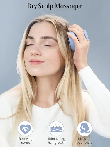 Miniatura 4 de HEETA Masajeador de cuero cabelludo para el crecimiento del cabello, cepillo exfoliante de champú de silicona suave para exfoliación, eliminación