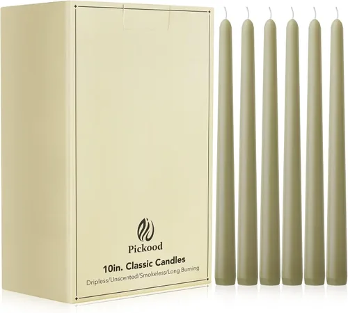 Miniatura 26 de Velas cónicas largas de 10 pulgadas sin aroma y sin goteo de 30 unidades, paquete a granel - Velas cónicas blancas a granel, perfectas para bodas