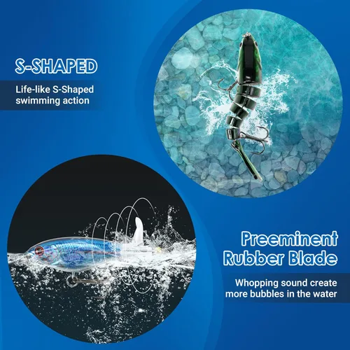 Miniatura 2 de Kit de Caja de Señuelos y Anzuelos de Pesca SMMYMGF, Equipo y Accesorios para Pesca de Agua Salada y Dulce, Incluyendo Señuelo Bionic Swimbait, Caja