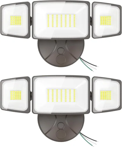 Onforu Paquete de 2 luces de inundación de 75 W para exteriores, focos LED de 7000 lm controlados por interruptor, accesorio de iluminación exterior