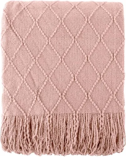 Miniatura 20 de BATTILO HOME Manta marrón para sofá, manta bohemia decorativa de punto chocolate para el hogar, cama, 50 x 60 pulgadas Marrón ondulado