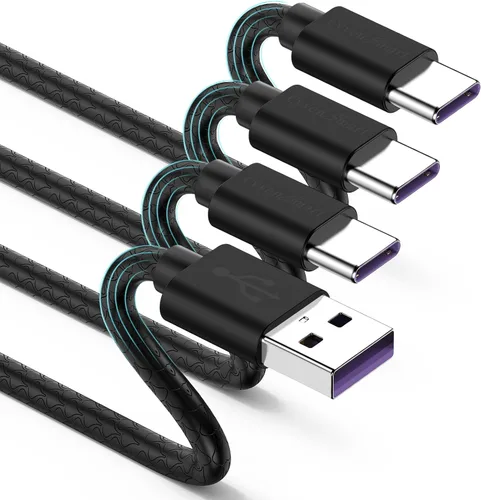 Miniatura 14 de CyvenSmart - Cargador compatible con Samsung Galaxy S10, S9, S8 Plus (3 A, carga rápida), 3 unidades de cable TPE USB C de 6 pies / 1.82 m., USB A