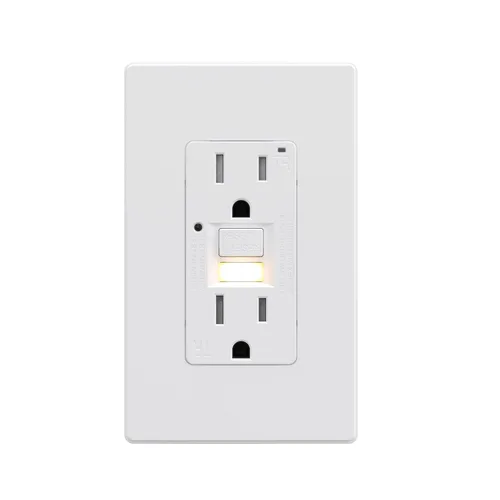 Miniatura 13 de AIDA Toma de corriente GFCI de 20 amperios, toma eléctrica de luz nocturna de autocomprobación, receptáculo resistente a manipulaciones con Blanco