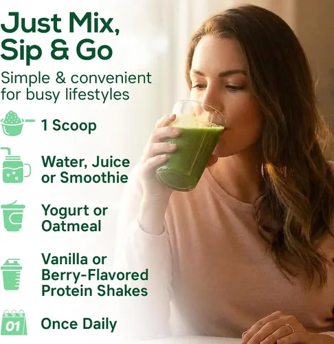 Miniatura 6 de Boost UltraGreens Super Greens Powder - Espirulina orgánica, pastos y antioxidantes Superalimento premium para energía diaria Desintoxicación