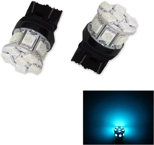 Miniatura 8 de PA LED 2 piezas 13SMD T20 7443 azul auto LED bombilla 12V para señal de giro lateral marcador de parada luz trasera