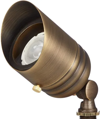 Miniatura 3 de VOLT Fat Boy - Foco de exterior de latón de 12 V (bronce) para iluminación de paisaje de bajo voltaje de patio, césped, jardín, árboles y casa