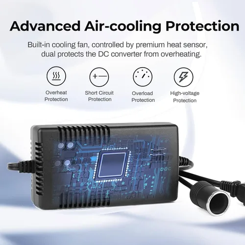Miniatura 2 de RoyPow Convertidor de CA a CC, 120 W (máximo 150 W), 120 V/110 V a 12 V/10 A, adaptador de CA/CC, convertidor de 120 V/110 V a 12 V, fuente