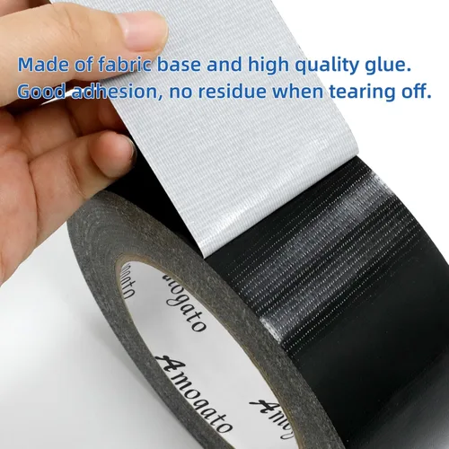 Miniatura 4 de Cinta adhesiva impermeable resistente para uso industrial y exterior, 3 rollos de 1.88 x 30 yardas, resistente al desgarro, cinta adhesiva negra