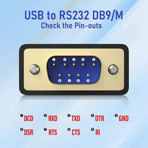 Miniatura 6 de Cable USB a RS232 Serie DB9 Macho, Pack de 2