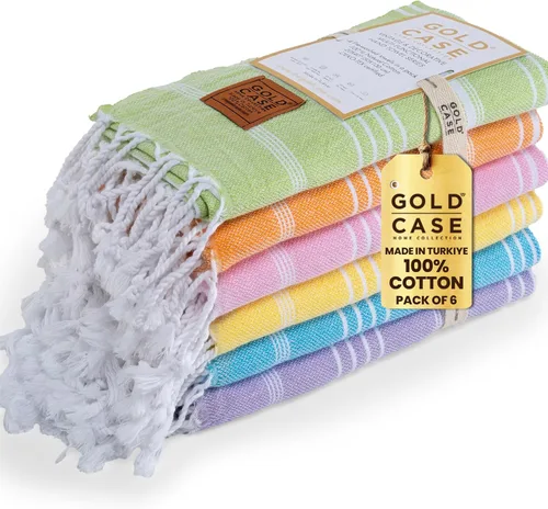 Miniatura 14 de GOLD CASE HOME COLLECTION - Juego de toallas turcas de playa LYCIA de 6 unidades – 100% algodón, toallas turcas de playa a granel 177,8 x 96,5 cm