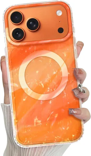 Miniatura 13 de Bonoma Funda magnética para iPhone 13 【Soporte para Magsafe】Protector de cámara de lujo de cristal fluorescente iridiscente con láser brillante + 2