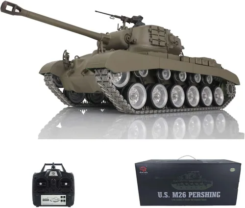 Miniatura 8 de US in Stock, 2.4GHz Heng Long, 1/16 Escala M26 Pershing RTR RC Tanque - Torreta giratoria de 340°, Unidad Somke, Combate Infrarrojo, Barril