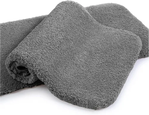 Miniatura 18 de VANZAVANZU Alfombras de Baño Antideslizantes Ultra Suaves Absorbentes de Microfibra Esponjosas Gruesas Alfombras de Baño Lavables a Máquina Gris