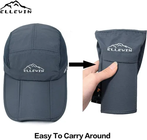 Miniatura 40 de ELLEWIN Gorra de béisbol unisex UPF 50 sin estructura, con pico grande y plegable