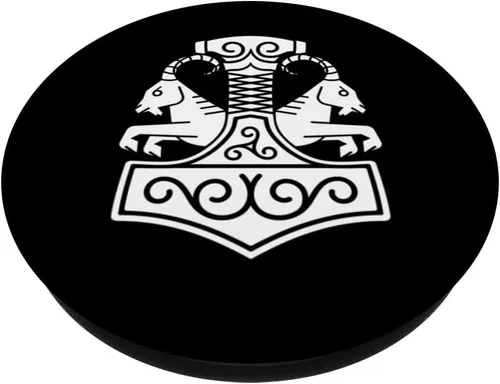 Miniatura 2 de Viking Norse Pagan Mjolnir Thors Hammer PopSockets Swappable PopGrip