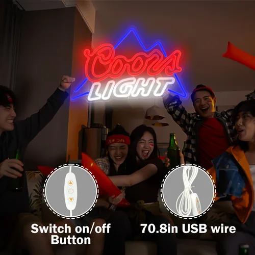 Miniatura 4 de Letreros de Neón de Cerveza para Pared Regulables Letrero Luminoso de Neón Letreros de Luces LED de Cerveza para Cueva del Hombre Pub Fiesta Letrero