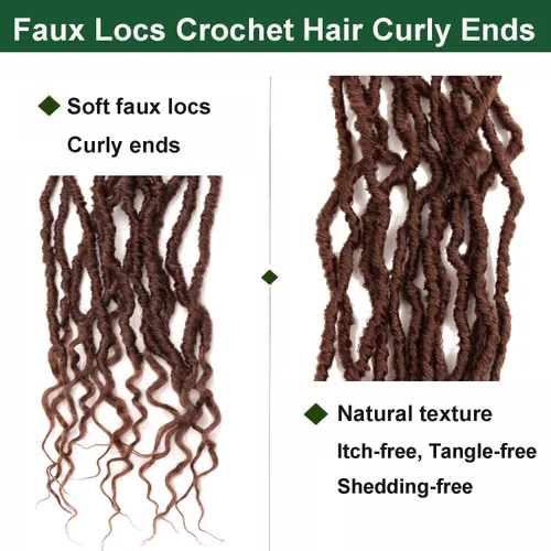 Miniatura 3 de 8 paquetes de rastas sintéticas de ganchillo de cabello rizado de 24 pulgadas, trenzas de ganchillo suaves, estilo bohemio de ganchillo para mujer