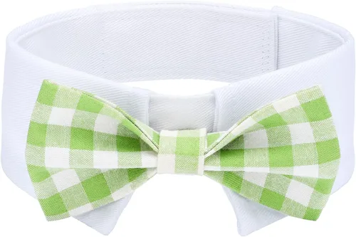 Miniatura 12 de Collar de esmoquin con moño para perro Segarty - Corbatín negro con corbata de cuello ajustable y hecha a mano en blanco para gatos y perros machos