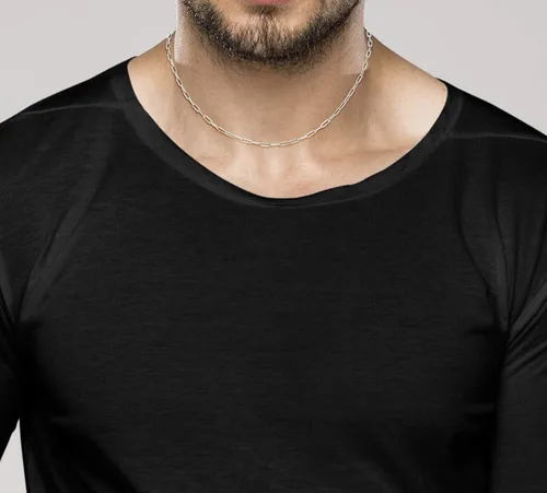 Miniatura 4 de Miabella Collar de cadena de eslabones de clip de plata de ley 925 maciza italiana de 0.098 in para mujeres y hombres, fabricado en Italia