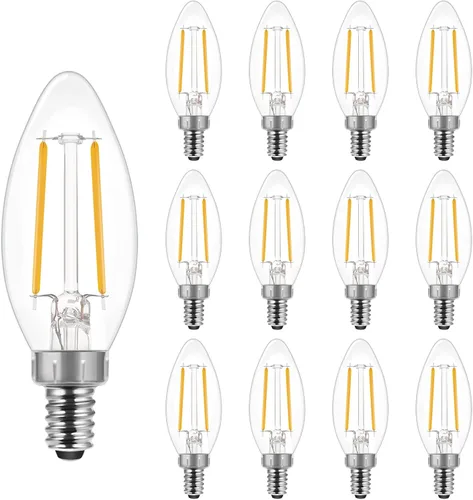 Miniatura 10 de Energetic - Bombilla LED E12 clásica regulable transparente, equivalente a 60 W, 550 lúmenes, blanco frío 4000 K, bombilla de filamento de vidrio