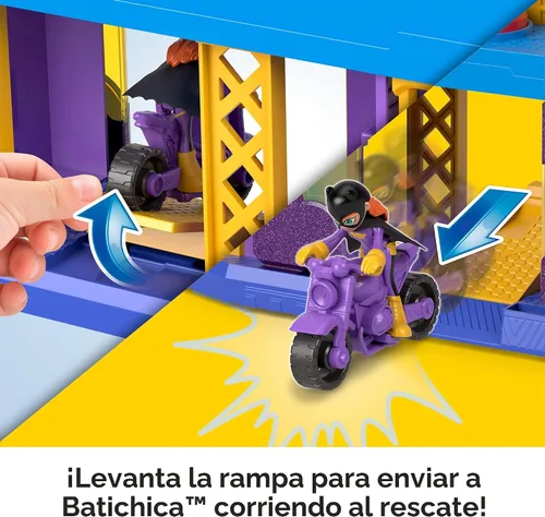Miniatura 4 de Set de juego de Super Amigos DC figuras de acción de Batichica y escondite de Fisher-Price Imaginext con 2 figuras y 5 accesorios para juego de rol