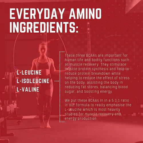 Miniatura 5 de Purus Labs Everyday Amino BCAA Powder Aminoácidos para hidratación y recuperación muscular Sin azúcar y sin gluten 30 porciones (cereza mora)