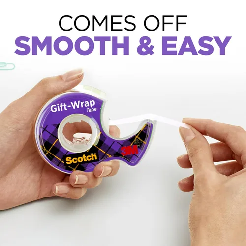 Miniatura 4 de Scotch Cinta para envolver regalo, invisible, 3/4 pulg. x 600 in., 2 rollos de cinta con dispensadores